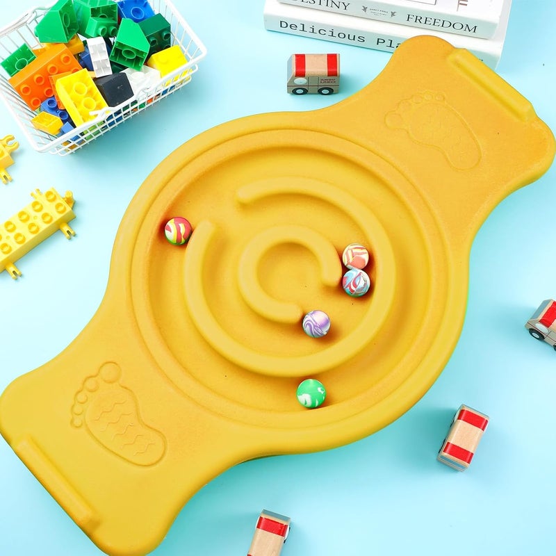 Seenelling Maze Balance Board for Kids Plastic Wobble Rocker Balance Board with Mini Balls Load 220lb Balance Game with Handles for Toddler Balancing Exercise Equipment Game, 24.5 x 11.8 Inch - Image 5